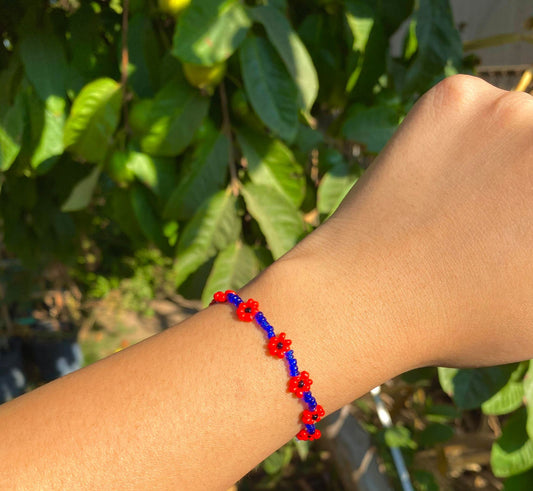 Blue & Red Daisy