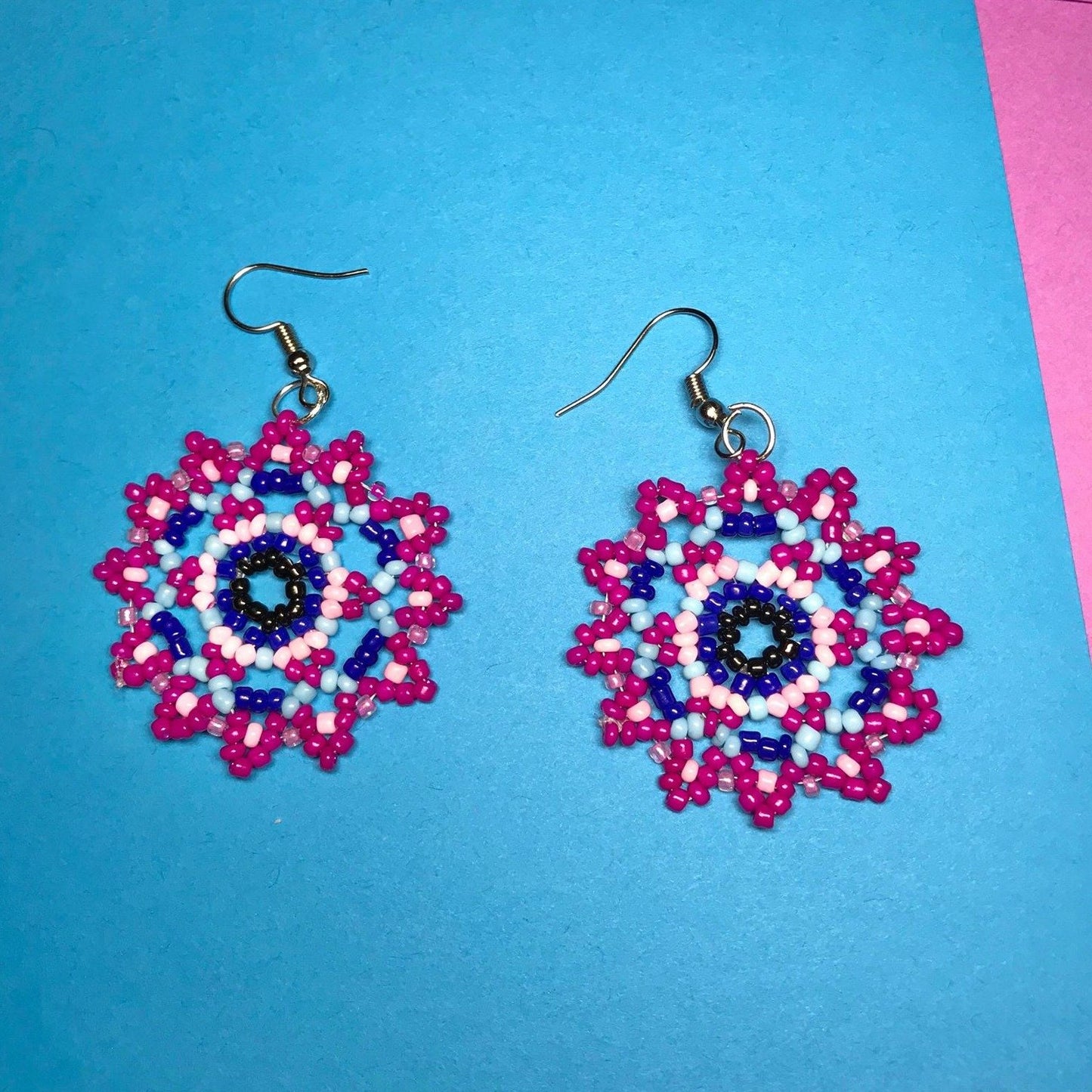 Blue/Purple Beaded Earrings