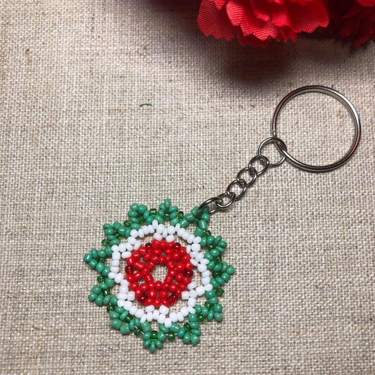 Green/White/Red Keychain