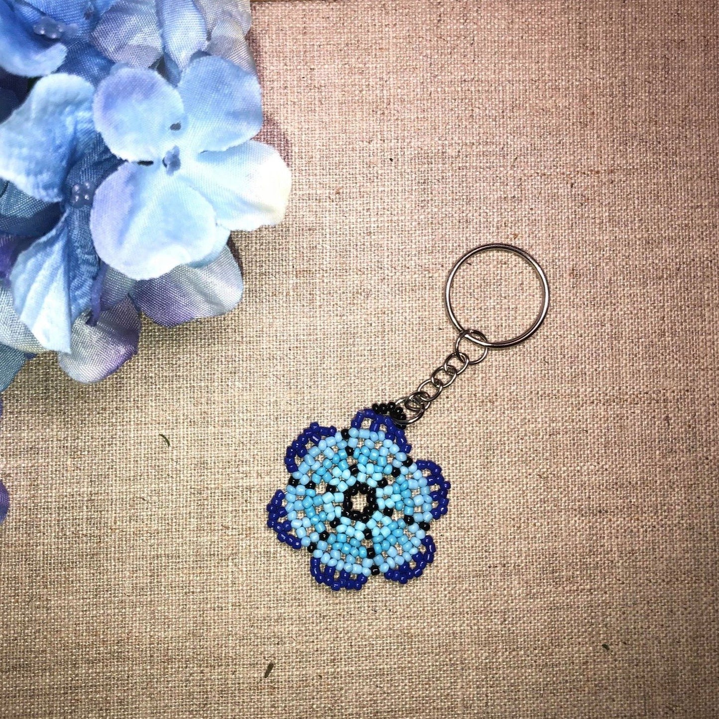 Blue Flower Keychain
