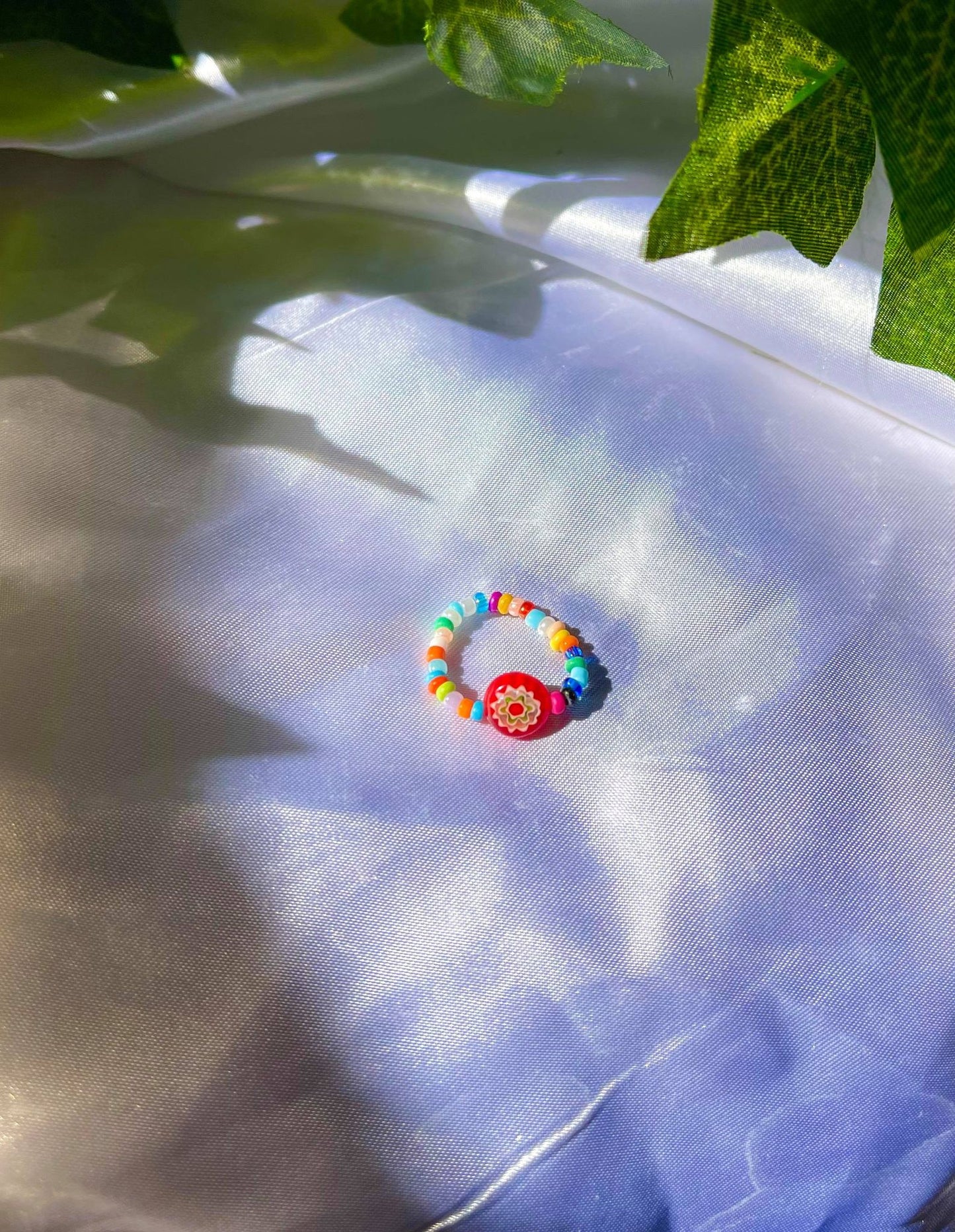 Colorful Bead Ring (red)