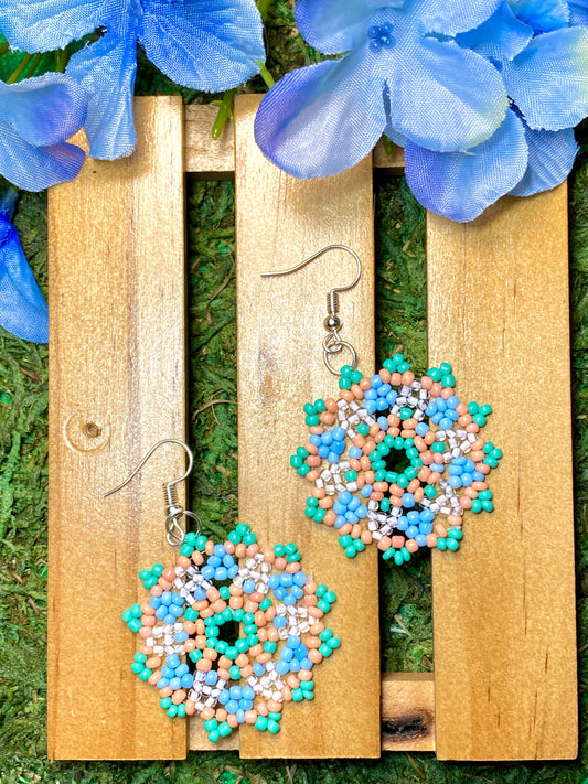 Baby Blue Beaded Earrings